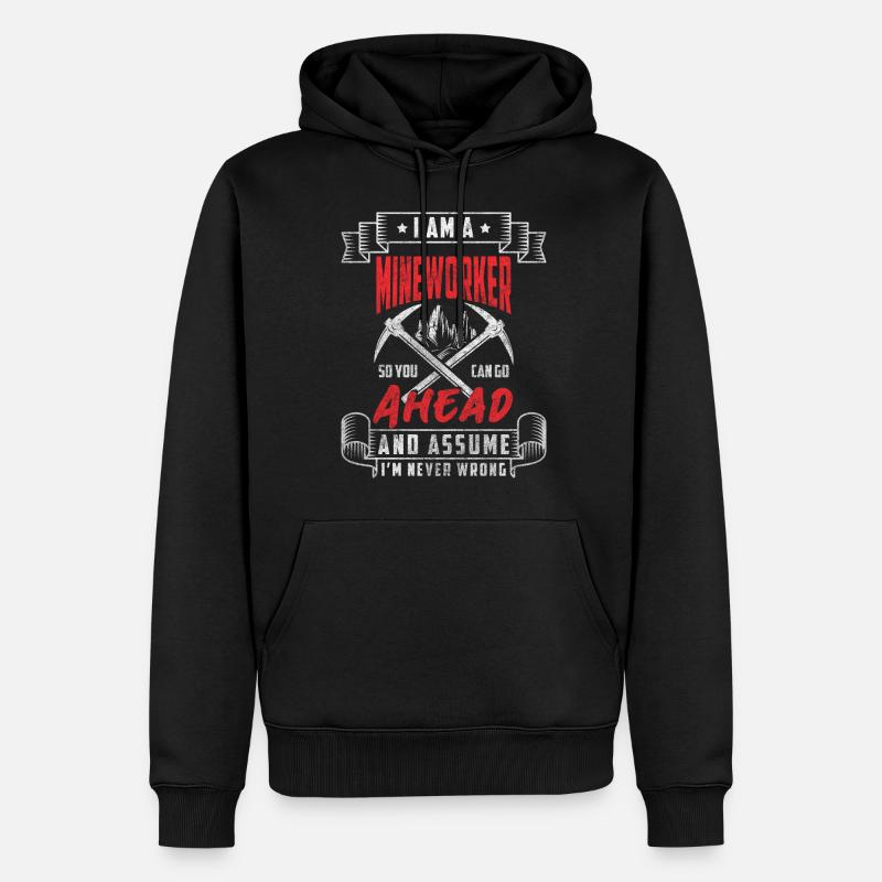 Bergarbeiter Mine Grubenarbeiter - Männer Premium Bio Hoodie - Schwarz