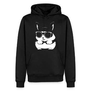 Drôle d’écureuil portant des lunettes de soleil écureuils - Sweat à capuche Premium bio Homme - noir - Devant - Nico (187cm)