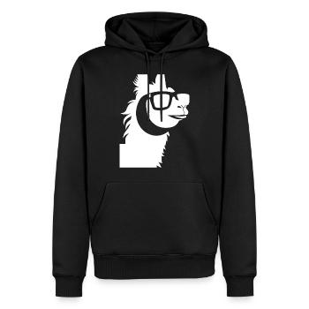 Funny Llama Wearing Sunglasses Cool Llamas - Men’s Premium Organic Hoodie - black - Front - Nico (187cm)