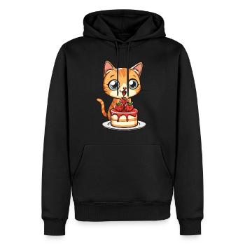 Tarte au chat Gâteau Bec sucré Grignotage Cuisson Sucré - Sweat à capuche Premium bio Homme - noir - Devant - Nico (187cm)