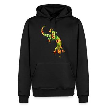 Lézard E 110 - Sweat à capuche Premium bio Homme - noir - Devant - Nico (187cm)