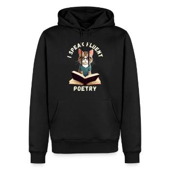 Ich spreche fließend Poesie - Männer Premium Bio Hoodie - Schwarz - Vorne - Nico (187cm)