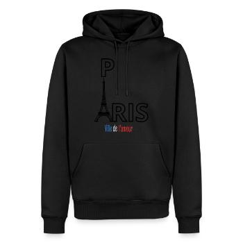 Paris - Sweat à capuche Premium bio Homme - noir - Devant - Nico (187cm)