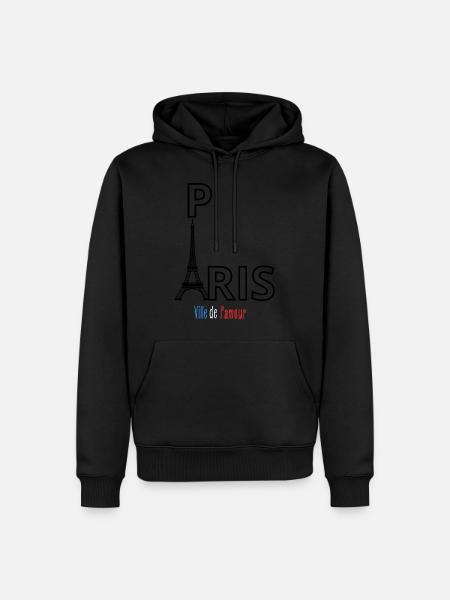 Paris - Men’s Premium Organic Hoodie - black
