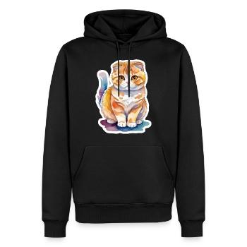Scottish Fold Schottische Faltohrkatze - Männer Premium Bio Hoodie - Schwarz - Vorne - Nico (187cm)