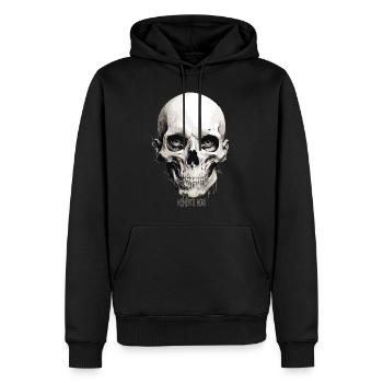 Memento mori - Skull Totenkopf - Männer Premium Bio Hoodie - Schwarz - Vorne - Nico (187cm)