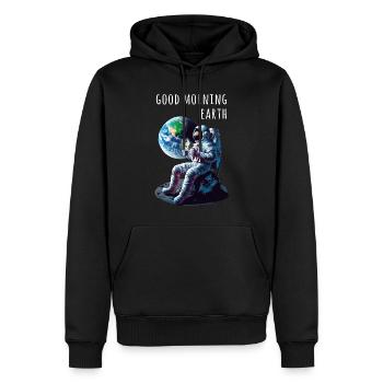 Good morning earth Astronaut - Men’s Premium Organic Hoodie - black - Front - Nico (187cm)