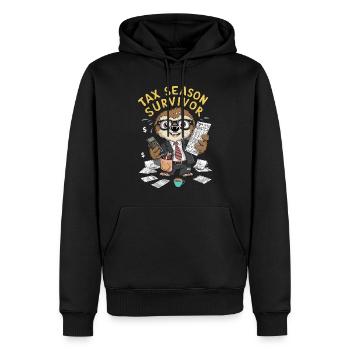 Steuersaison Überlebender - Männer Premium Bio Hoodie - Schwarz - Vorne - Nico (187cm)