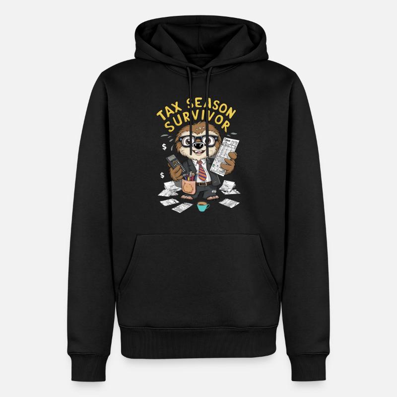 Steuersaison Überlebender - Männer Premium Bio Hoodie - Schwarz