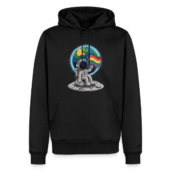 Wir sind alle Menschen, LGBTQIA+ Pride Astronaut - Männer Premium Bio Hoodie - Schwarz - Vorne - Nico (187cm)