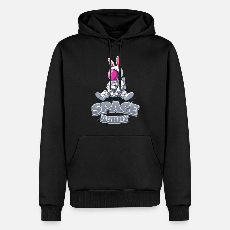 Space Bunny - Männer Premium Bio Hoodie - Schwarz