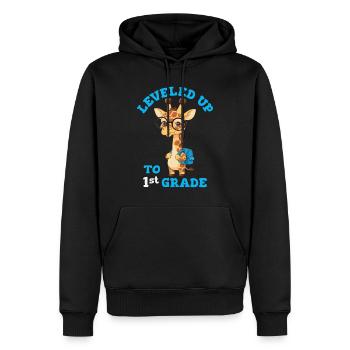 Surclassé en 1ère classe - Funny Giraffe - Sweat à capuche Premium bio Homme - noir - Devant - Nico (187cm)