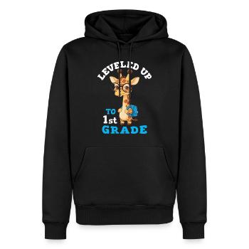 Surclassé en 1ère classe - Funny Giraffe - Sweat à capuche Premium bio Homme - noir - Devant - Nico (187cm)