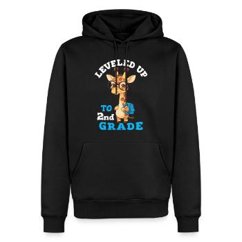 Surclassé en 2e année – Girafe drôle - Sweat à capuche Premium bio Homme - noir - Devant - Nico (187cm)