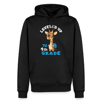 In die 4. Klasse hochgestuft - Lustige Giraffe - Männer Premium Bio Hoodie - Schwarz - Vorne - Nico (187cm)