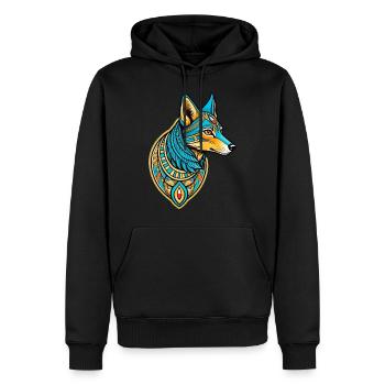 Chacal Égyptien Néo Traditionnel - Sweat à capuche Premium bio Homme - noir - Devant - Nico (187cm)