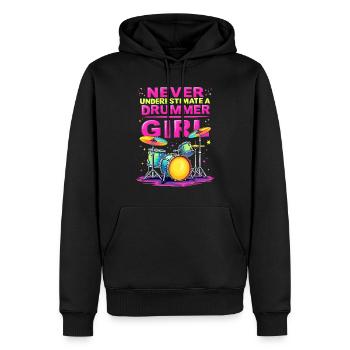 Ne sous-estimez jamais une batteuse - Sweat à capuche Premium bio Homme - noir - Devant - Nico (187cm)