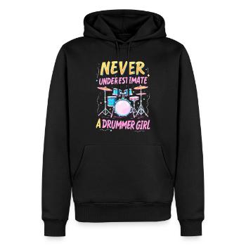 Ne sous-estimez jamais une batteuse - Sweat à capuche Premium bio Homme - noir - Devant - Nico (187cm)