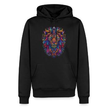 T Shirt Design Color Lion - Men’s Premium Organic Hoodie - black - Front - Nico (187cm)