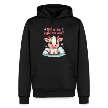 Süße traurige Kuh nicht in der richtigen Stimmung - Männer Premium Bio Hoodie - Schwarz - Vorne - Nico (187cm)