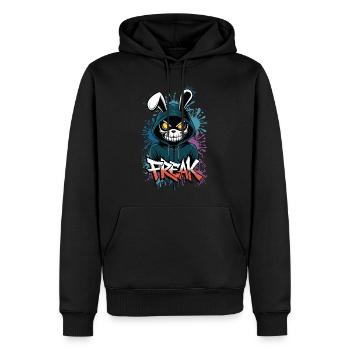 Freak - Skull, Totenkopf, Bunny - Männer Premium Bio Hoodie - Schwarz - Vorne - Nico (187cm)