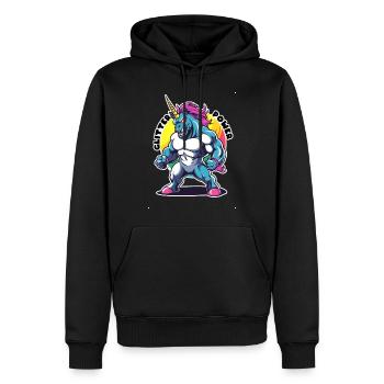 T Shirt Design GLITTER Power - Männer Premium Bio Hoodie - Schwarz - Vorne - Nico (187cm)