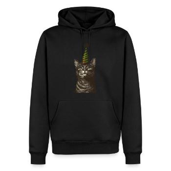 Ce chat est tellement fuuuuuuu Happy - Sweat à capuche Premium bio Homme - noir - Devant - Nico (187cm)