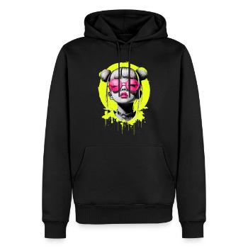 Fille NEon - Sweat à capuche Premium bio Homme - noir - Devant - Nico (187cm)