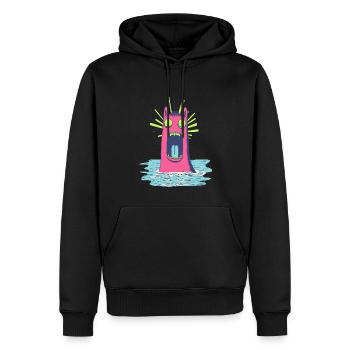 Screaming Seacow - Men’s Premium Organic Hoodie - black - Front - Nico (187cm)