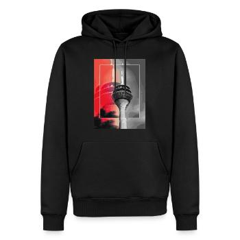 Düsseldorf Skyline Fernsehturm Deutschland Stadt - Männer Premium Bio Hoodie - Schwarz - Vorne - Nico (187cm)