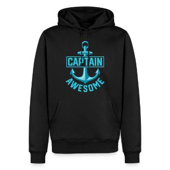 Capitaine - Sweat à capuche Premium bio Homme - noir - Devant - Nico (187cm)