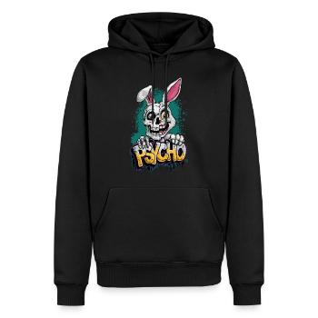 Psycho Hase - Totenkopf, Skull, Bunny - Männer Premium Bio Hoodie - Schwarz - Vorne - Nico (187cm)