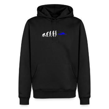 Evolution de la natation! Cadeaux, sports, loisirs - Sweat à capuche Premium bio Homme - noir - Devant - Nico (187cm)