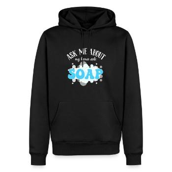 Seife Herstellen Handgemachte Seife - Männer Premium Bio Hoodie - Schwarz - Vorne - Nico (187cm)