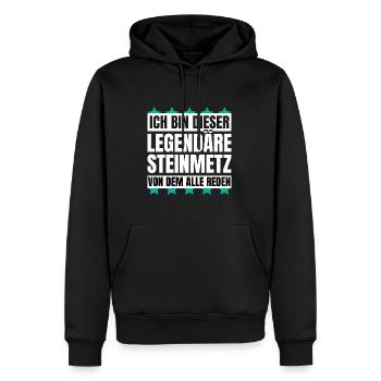 Ich bin dieser legendäre Steinmetz - Männer Premium Bio Hoodie - Schwarz - Vorne - Nico (187cm)