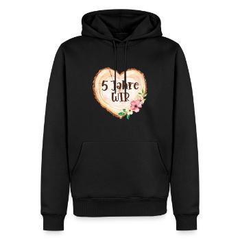 5 Jahre Verheiratet Ehe 5ter Hochzeitstag 5. Glück - Männer Premium Bio Hoodie - Schwarz - Vorne - Nico (187cm)