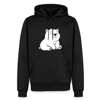 ours polaire - Sweat à capuche Premium bio Homme - noir - Devant - Nico (187cm)