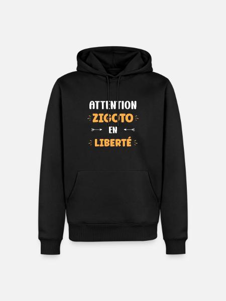 Zigoto - Sweat à capuche Premium bio Homme - noir