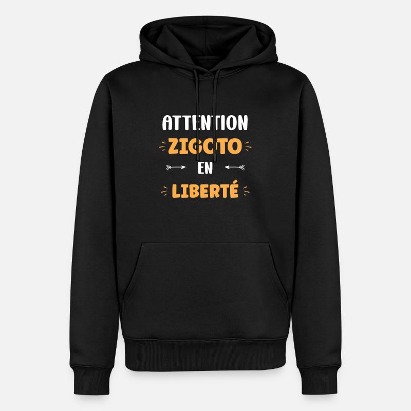 Zigoto - Sweat à capuche Premium bio Homme - noir