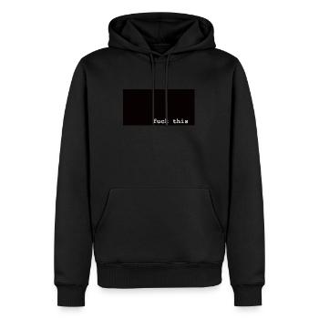 baise ça - Sweat à capuche Premium bio Homme - noir - Devant - Nico (187cm)