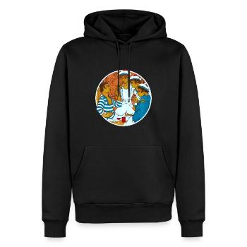 ON DIT - Sweat à capuche Premium bio Homme - noir - Devant - Nico (187cm)