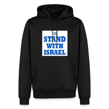 Stand with israel - Männer Premium Bio Hoodie - Schwarz - Vorne - Nico (187cm)