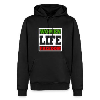 Women life freedom - Sweat à capuche Premium bio Homme - noir - Devant - Nico (187cm)
