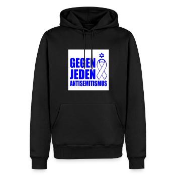 Gegen jeden antisemitismus - Männer Premium Bio Hoodie - Schwarz - Vorne - Nico (187cm)