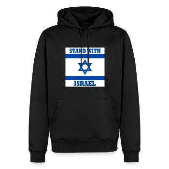 Stand with israel - Männer Premium Bio Hoodie - Schwarz - Vorne - Nico (187cm)