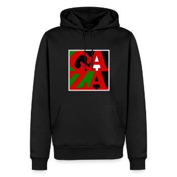 Gaza - Männer Premium Bio Hoodie - Schwarz - Vorne - Nico (187cm)