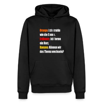 Orange Erdbeere Banane - Männer Premium Bio Hoodie - Schwarz - Vorne - Nico (187cm)