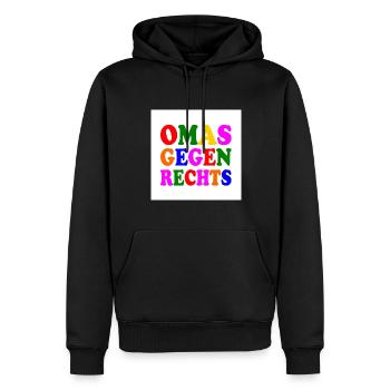 Omas gegen rechts - Männer Premium Bio Hoodie - Schwarz - Vorne - Nico (187cm)