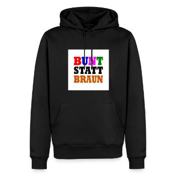 Bunt statt braun - Männer Premium Bio Hoodie - Schwarz - Vorne - Nico (187cm)