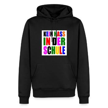 kein hass in der schule - Männer Premium Bio Hoodie - Schwarz - Vorne - Nico (187cm)